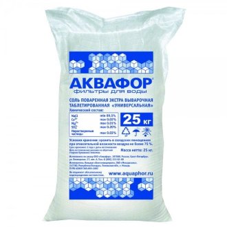 Таблетированная соль Аквафор 25 кг 